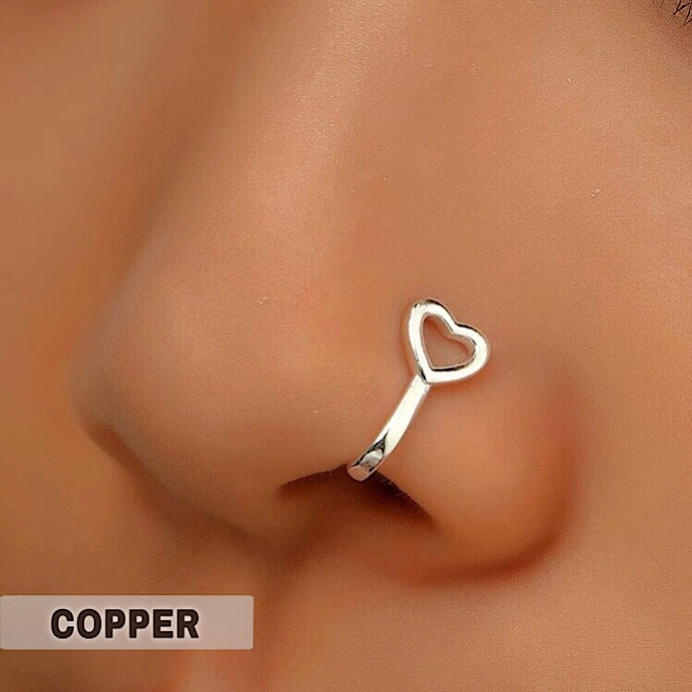 ⚜️𝟯𝟬%𝗢𝗙𝗙 𝗯𝘂𝗻𝗱𝗹𝗲𝘀 𝟯+⚜️ NEW Heart Simple Fake Nose Ring